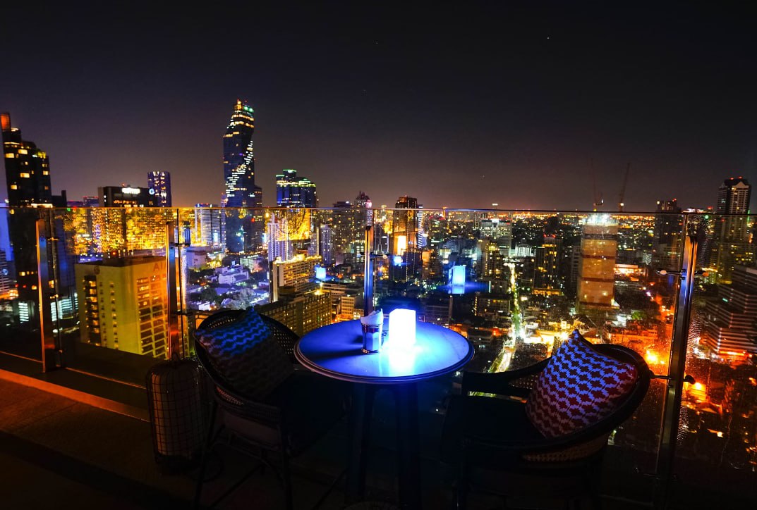 Balcony Overlooking A City A Night
