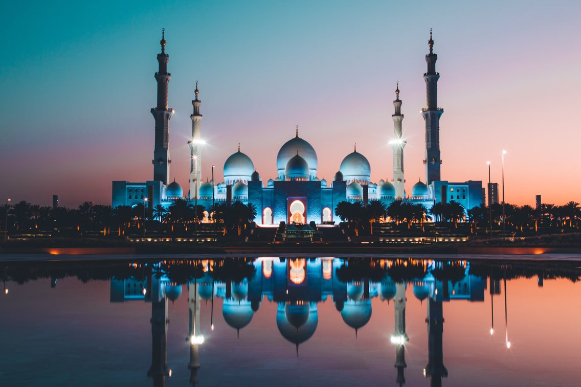Blue And Beige Concrete Mosque