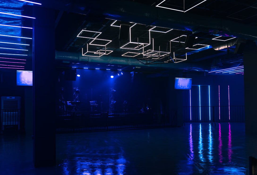 Blue Lighted Room