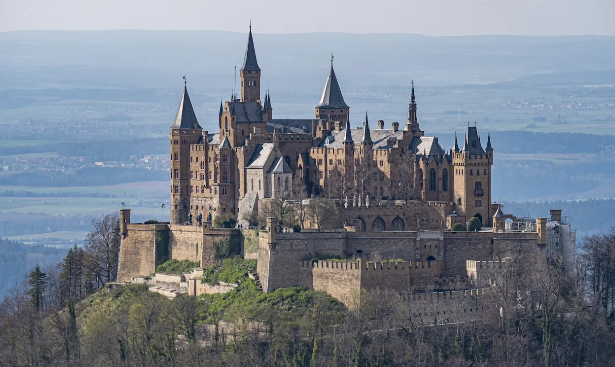 Hohenzollern Castle on mountain hill in Baden-Wuerttemberg Germany