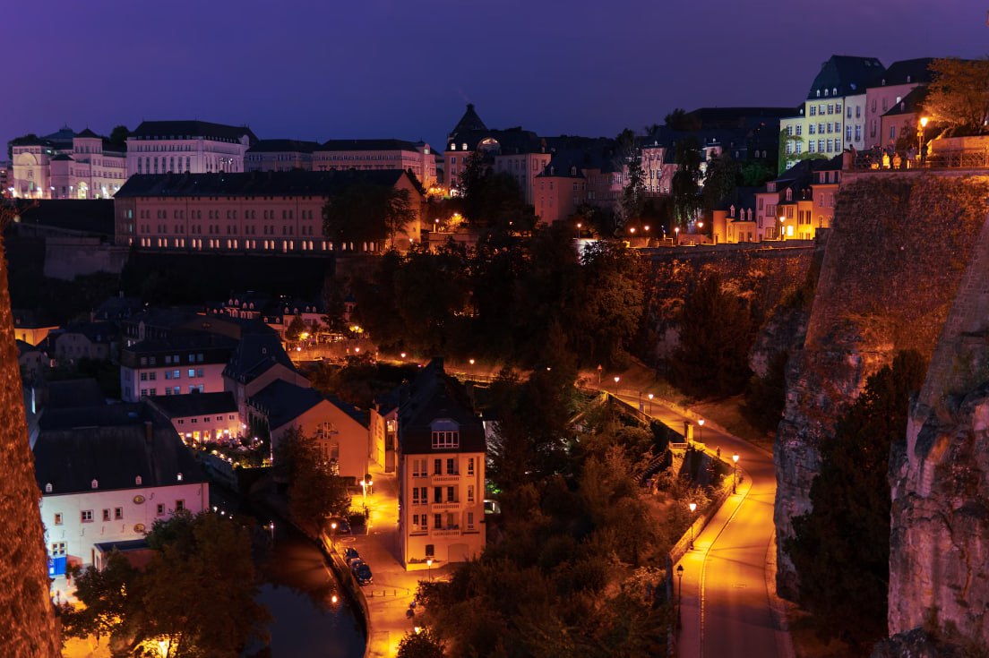Town During Nighttime